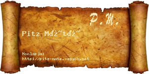Pitz Máté névjegykártya