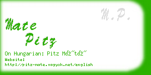 mate pitz business card